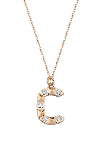 Letter Shaped Women's Gold Necklace